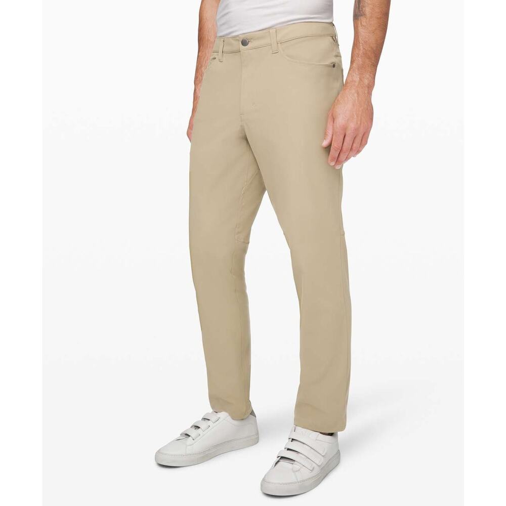 Lululemon ABC Mid Rise Straight Leg Pants *Warpstreme Tofino Sand Men's Size 34
